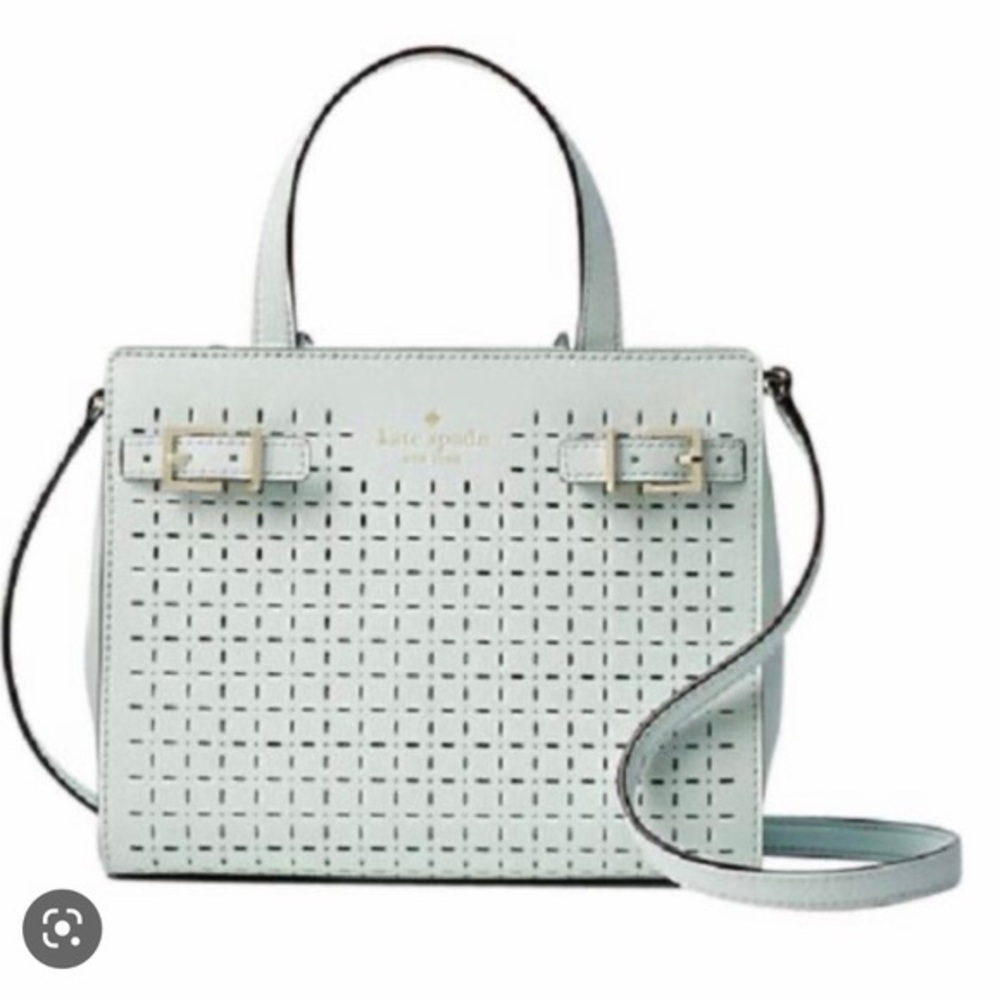Kate Spade New York Milton Lane Saffiano Small Lanie satchel in mint splash